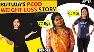 How I lost 12 kg in 3 months Rutuja’s PCOD Weight Loss Story  By GunjanShouts [upl. by Levina179]