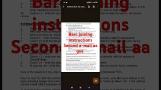 Barc second mail aa gya Barc joining instructions barc education exam npcilrecruitmettrending [upl. by Addiel807]