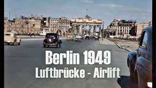 Berlin 1949 color  Berlin Airlift pilot filming  Luftbrücke  Airports  Wiesbaden [upl. by Ettennig243]