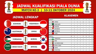 Jadwal Kualifikasi Piala Dunia 2026  Indonesia vs Bahrain  Klasemen Kualifikasi Piala Dunia 2026 [upl. by Robbi]