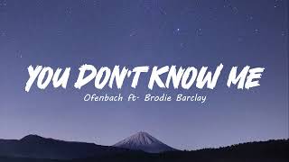 You Dont Know Me  Ofenbach ft Brodie Barclay ofenbachmusic [upl. by Babcock852]