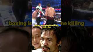 Manny Pacquiao quotBoxing is not about killing each otherquot [upl. by Konikow]