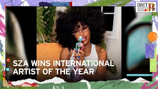 SZA Wins International Artist Of The Year  The BRIT Awards 2024 [upl. by Oilerua]