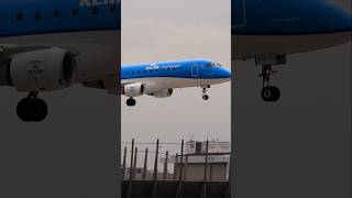 KLM Embraer UP CLOSE Landing🤩💙 [upl. by Lyrret5]