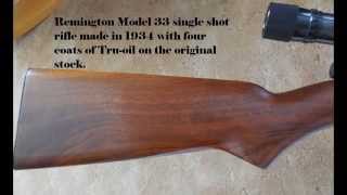 Refinishing a wood rifle stock with TruOil 22 long rifle Stevens Favorite [upl. by Rahas]