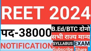 REET Vacancy Latest NewsREET 2024 Vacancy News Today [upl. by Bullock]