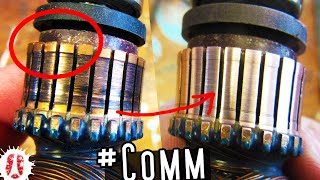 Cleaning  Polishing  Dressing Of An Electric Motor Commutator Repair DIY HowTo [upl. by Yenial]