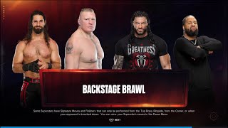 Lesnar Vs Roman Vs Seth amp Jimmy Backstage Brawl  WWE2K24 [upl. by Einahpad]