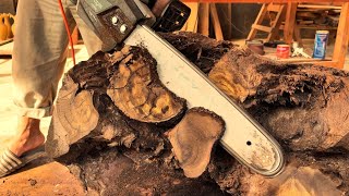 The Secret To Building A Beautiful And Unique Giant Table From An Ancient Tree Stump [upl. by Adnavoj]