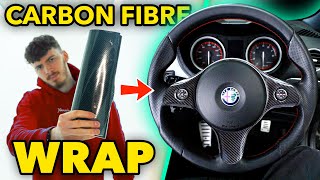 GLOSS CARBON FIBRE INTERIOR WRAP ON A BUDGET  MODIFYING AN ALFA ROMEO 159  PT2 [upl. by Claudio]