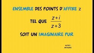 Ensemble des points pour quun nombre complexe donné soit un imaginaire pur [upl. by Dotti]