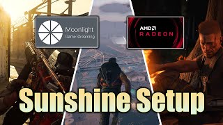 How To Setup Sunshine amp Moonlight Game Streaming on AMD GPU Systems [upl. by Madelon]