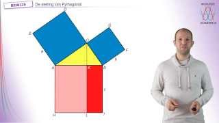 De stelling van Pythagoras Het bewijs van Euclides extra  WiskundeAcademie [upl. by Dupuis]