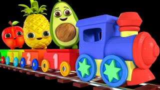 Funny Train  Baby Sensory Funky Fruits  Dance Video Compilation with music and animation [upl. by Lliw]