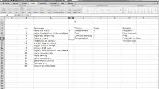 Part 1  Using Excel for Openended Question Data Analysis [upl. by Lajes621]