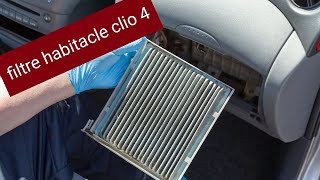 changement filtre habitacle  climatiseur clio 4 تغيير فيلتر التبريد لسيارت كليو أربعة [upl. by Isleen282]