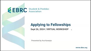 EBRC SPA Graduate Fellowships Workshop [upl. by Rexanne]