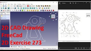 FreeCad 2D Drawing Exercise 273 foryou tech techasmr technology asmrvideo 2Ddrawing [upl. by Hornstein]