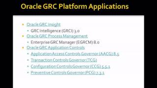 Introduction to the Oracle Governance Risk and Compliance GRC Platform [upl. by Kimmel936]