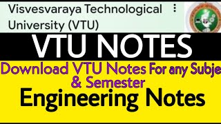 VTU Engineering Notes  How To Download Engineering Notes  VTU UPDATES  VTU UPDATES TODAY 2020 [upl. by Ardnasil]