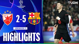 HIGHLIGHTS  Estrella Roja vs Barcelona  UEFA Champions League 2425  TUDN [upl. by Eelessej]