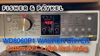 Fisher amp Paykel WD8060P1 Washer Dryer  Cottons 90ºC  High Heat Drying [upl. by Donall594]