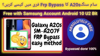 Samsung A20s A207f Frp bypass done 100 android 10 U2 Binary Free  2022  TECH City [upl. by Eul100]