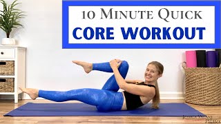 10 Minute Quick Core Workout  Pilates Abs at Home [upl. by Hainahpez]