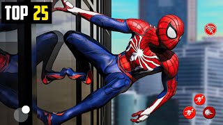 Top 25 Best Spiderman Games for Android amp iOS in 2024  High Graphics New Spiderman Games for Mobile [upl. by Abshier648]