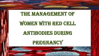 The Management of Women with Red Cell Antibodies during Pregnancy RCOG Guideline [upl. by Onyx333]