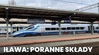 Poranne pociągi na stacji Iława Główna EN98 ED250 EU160 [upl. by Connel]