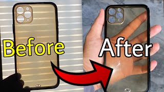 How to Clean Yellowness of Transparent Mobile Cover  Clean Silicon Cover at Home [upl. by Adleme]