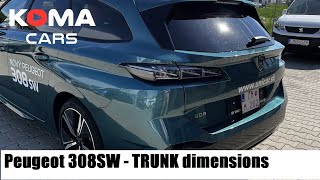 Peugeot 308SW Combi  Trunk demonstration  Dimensions  volume  cargo space  accessories [upl. by Intisar]