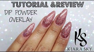 ✨HOW TO DIP POWDER OVERLAY  KIARA SKY  PINK SPARKLE✨ [upl. by Anead]