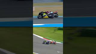 Rossi and Marinis similar lastchicane antics at the DutchGP 🇳🇱 😱 [upl. by Elak176]