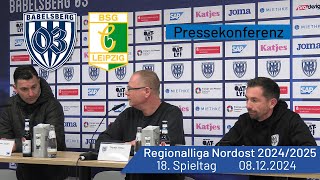 Pressekonferenz Babelsberg 03 vs Chemie Leipzig  nulldreitv  Saison 202425 [upl. by Hermosa]