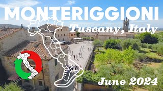 Medieval walled town in Tuscany  Monteriggioni 🇮🇹 Italy walking tour [upl. by Notsnhoj327]