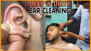 ASMR Dirtiest Deep Ear Cleaning Wax Removal and Head Massage by VIKRAM💈asmr [upl. by Okika]