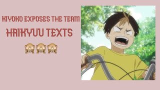 KIYOKO EXPOSES THE TEAM 1👶🏻HAIKYUU TEXTS [upl. by Jerz]