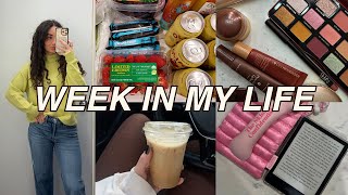 VLOG 👩🏽‍💻🎞️ back to a corporate job workwear haul grocery haul amp reset  posteras tour slump [upl. by Elimaj468]