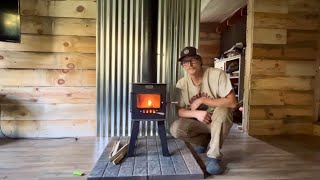 Installing A Wood Stove In Our Cabin In Northern Minnesota First Fire [upl. by Merril191]