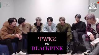 BTS reaction blackpink vs twice concert [upl. by Noired]