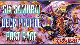 YUGIOH Six Samurai FUTURE Deck profile POST RAGE [upl. by Nevets]