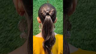 bow ponytail hairstyle for girls youtubeshorts hairstyletutotial shortvideo hair shorts [upl. by Iney]