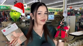 ASMR Rude Dollar Tree Cashier checks you out 😒🎄 [upl. by Aserehtairam]