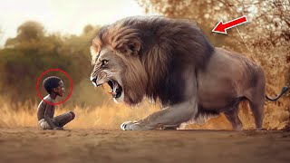 Hungry Lion Approaches Abandoned African Boy You Wont BELIEVE What Happens Next [upl. by Elleret]