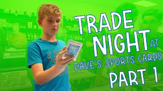 Daves Sports Cards Trade Night Part 1 GATOR AUTO🐊 😱 [upl. by Gifferd]