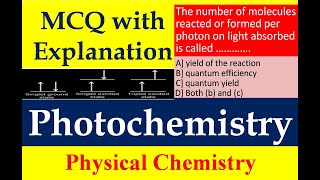 Photochemistry MCQ Physical Chemistry objective questions with explanation for BSc  UG students [upl. by Itsirk]