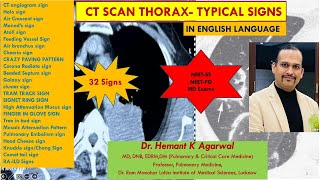 CT SCAN THORAX ENGLISH Typical Named Sign for Exams NEET SS NEETPG Dr Hemant K Agarwal [upl. by Schreck840]