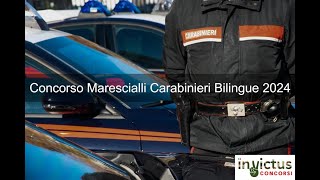 Concorso per 24 Allievi Marescialli Carabinieri Bilingue 2024 [upl. by Arorua]